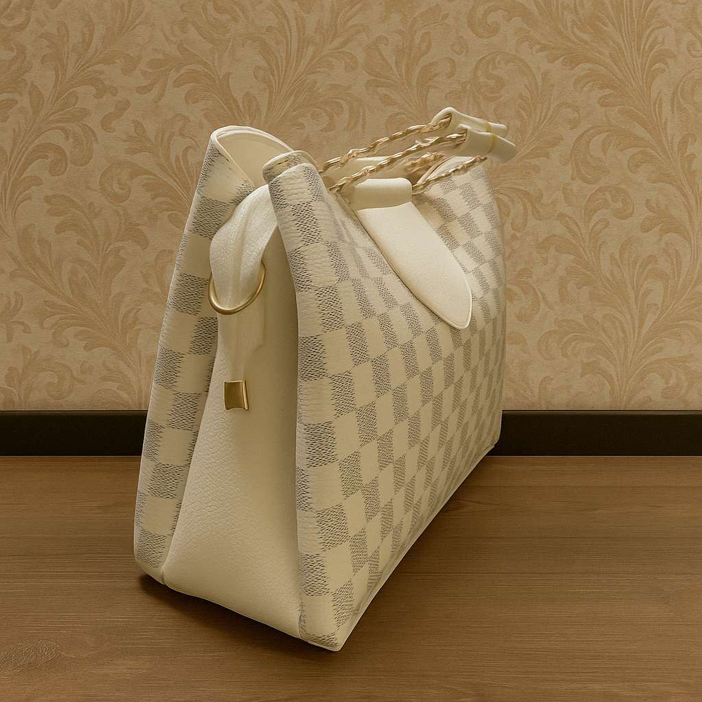Luce Bella Monogram Checkered Tote