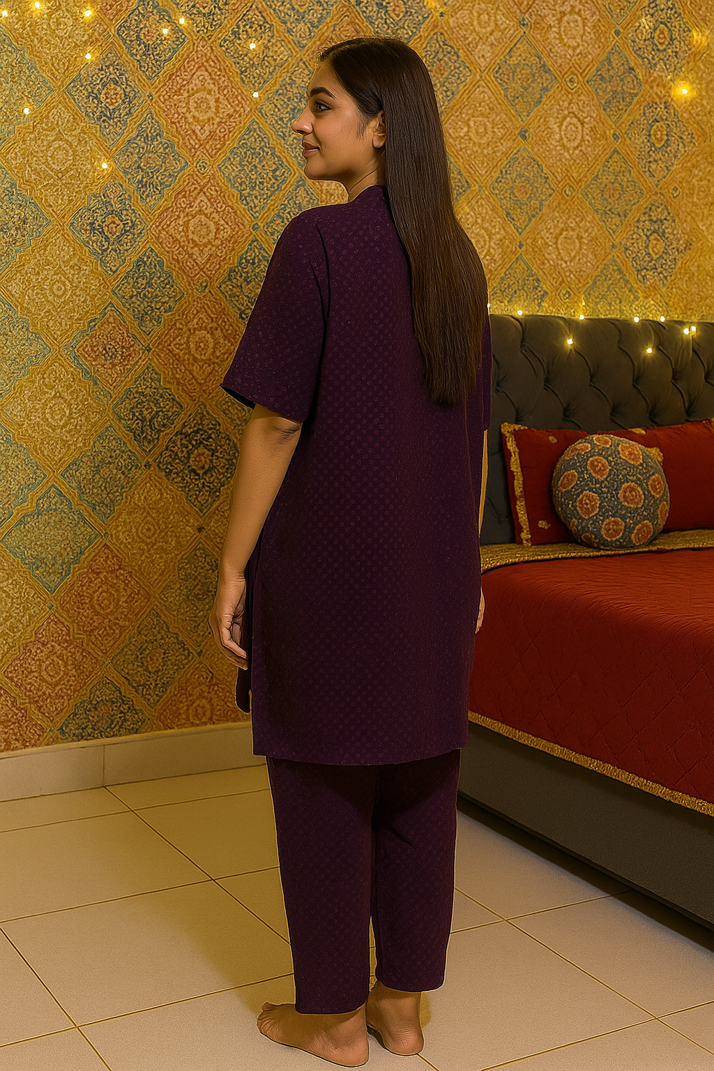 Plum Serenity Cotton Nightwear Set