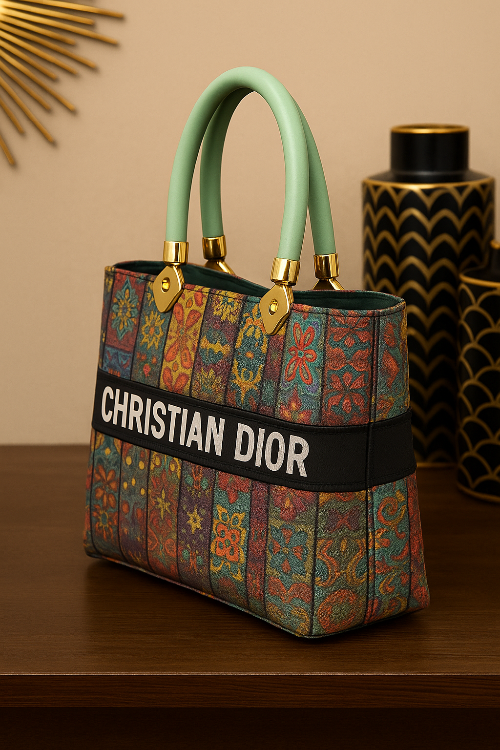 Christian Dior Mosaic Tiles Book Tote