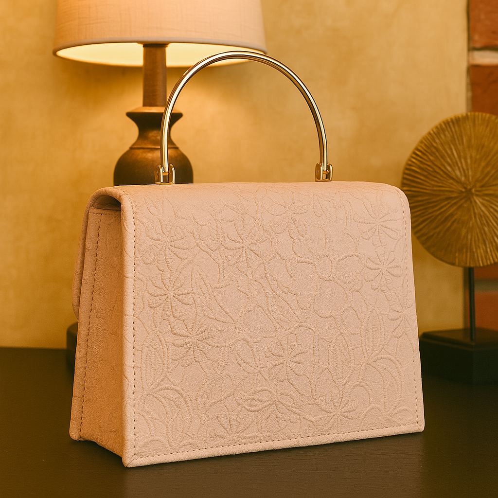 GG Soft Blush Embossed Floral Satchel (Gucci-Inspired)