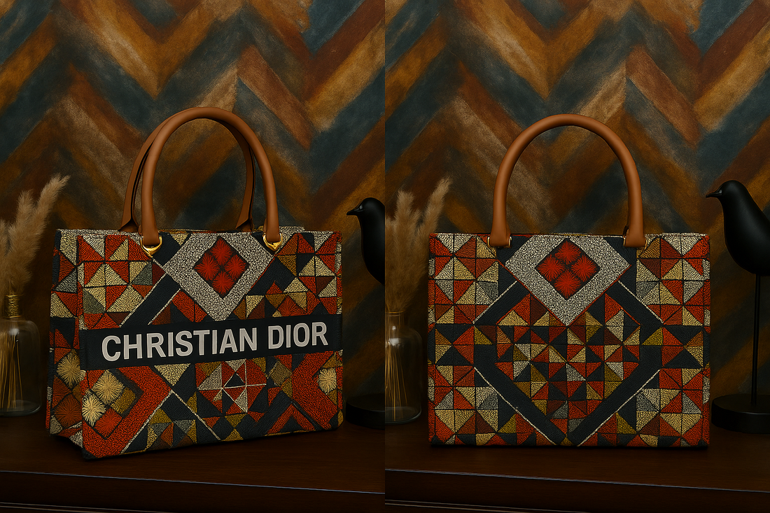 Christian Dior Tribal Patchwork Book Tote
