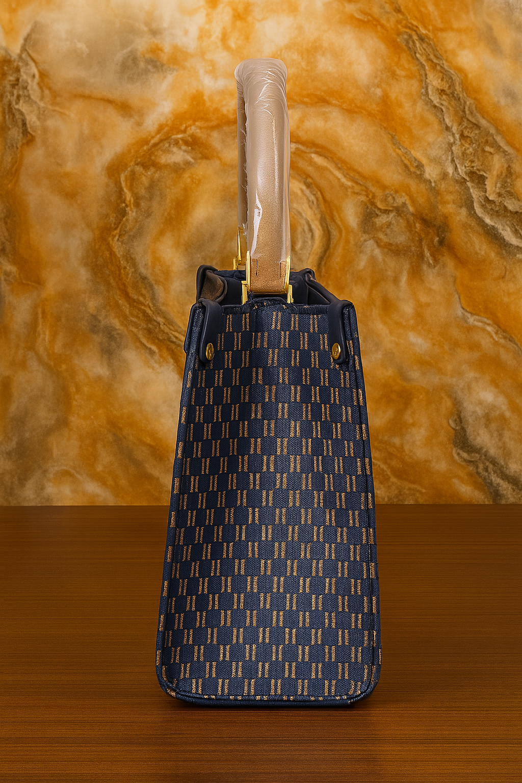 Midnight Monogram Luxe Tote